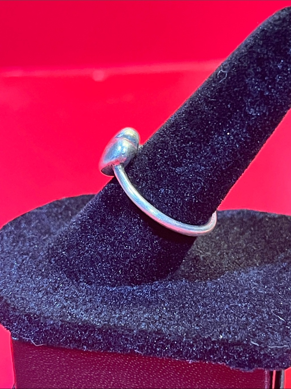 Vintage Tiffany & Co Puffy Heart Sterling Silver Ring Sz 6.5 - Picture 7 of 13
